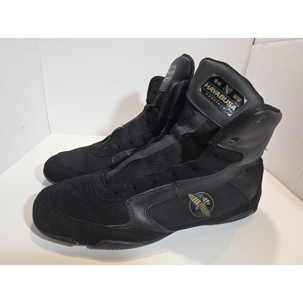Hayabusa Pro Boxing Shoes Lightweight Black US Mens Sz 11  ( No Laces)